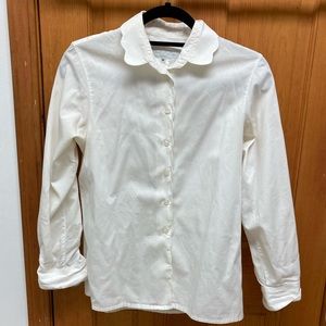 Charles Cotonay White Scalloped Button Down